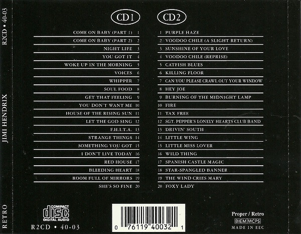Jimi Hendrix - The Gold Collection: 40 Classic Performances | Retro (R2CD 40-03) - 3