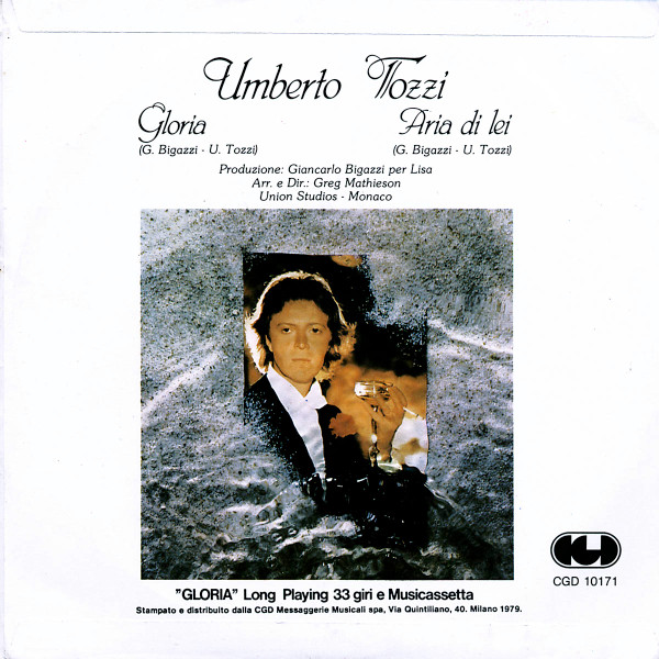 Umberto Tozzi - Gloria | CGD (CGD 10171) - 2