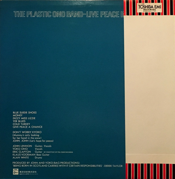 The Plastic Ono Band - Live Peace In Toronto 1969 | Odeon (EAS-80703) - 2 The Plastic Ono Band - Live Peace In Toronto 1969 | Odeon (EAS-80703) - 2
