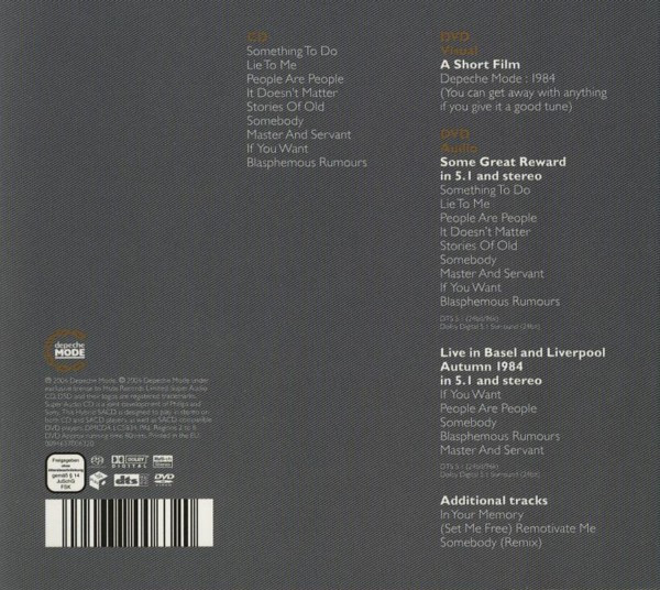 Depeche Mode - Some Great Reward CD | Mute (DMCD4) - 3 Depeche Mode - Some Great Reward CD | Mute (DMCD4) - 3