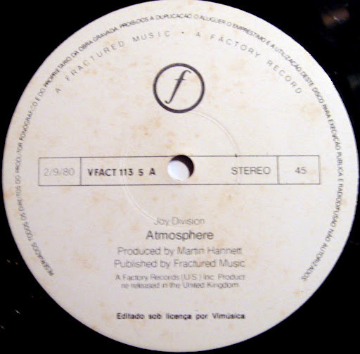 Joy Division - Atmosphere | Factory (VFACT 113-5) - 2