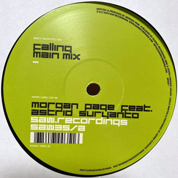 Morgan Page Feat. Astrid Suryanto - Falling | Saw Recordings (SAW35) - main Morgan Page Feat. Astrid Suryanto - Falling | Saw Recordings (SAW35) - main