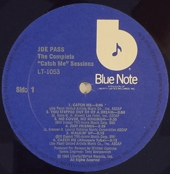 Joe Pass - The Complete "Catch Me!" Sessions | Blue Note (LT-1053) - 3