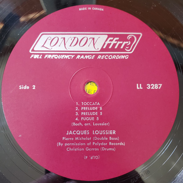 Jacques Loussier Trio - Play Bach Jazz Vol. 1 | London Records (LL3287) - 2