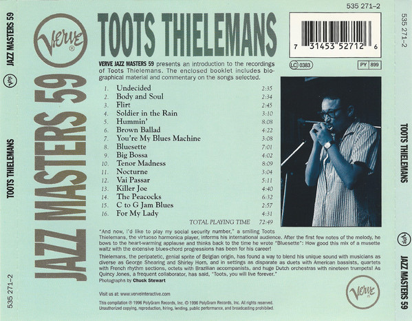 Toots Thielemans - Verve Jazz Masters 59 | Verve Records (535 271-2) - 2