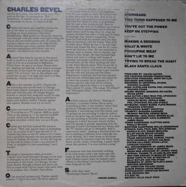 Charles Bevel - Meet "Mississippi Charles" Bevel [Vinyl] | A&M Records (SP-4412) - 2