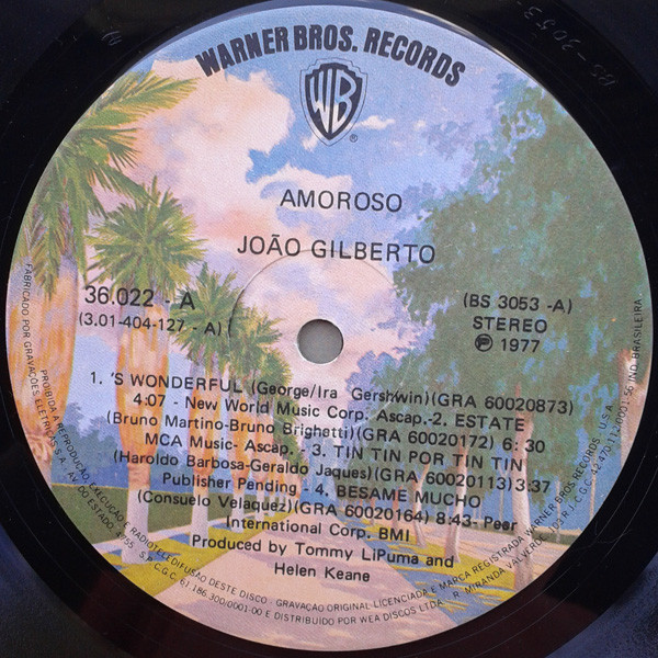 João Gilberto - Amoroso | Warner Bros. Records (36.022) - 3 João Gilberto - Amoroso | Warner Bros. Records (36.022) - 3