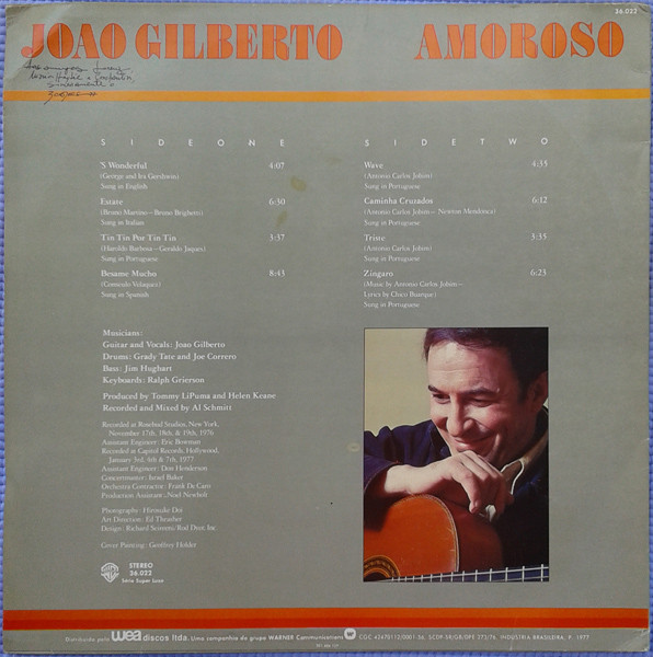 João Gilberto - Amoroso | Warner Bros. Records (36.022) - 2 João Gilberto - Amoroso | Warner Bros. Records (36.022) - 2