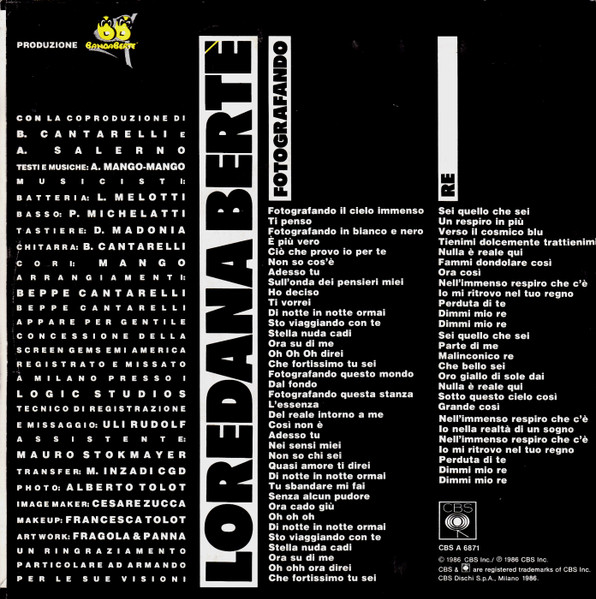 Loredana Bertè - Re / Fotografando | CBS (CBS A 6871) - 2