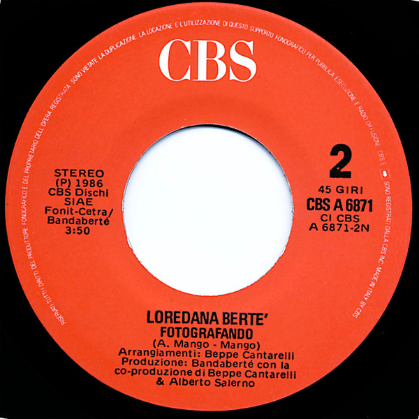 Loredana Bertè - Re / Fotografando | CBS (CBS A 6871) - 4