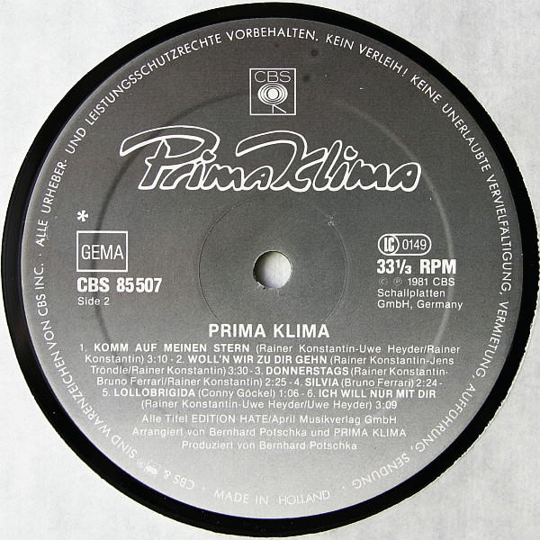 Prima Klima - Prima Klima | CBS (CBS 85 507) - 4