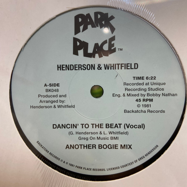 Greg Henderson & Leugene Whitfield - Dancin’ To The Beat | Backatcha Records (BK048)