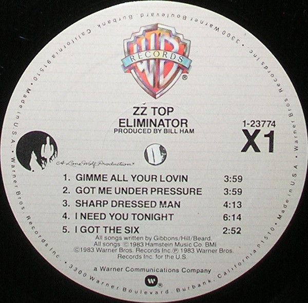 ZZ Top - Eliminator | Warner Bros. Records (9 23774-1) - 3 ZZ Top - Eliminator | Warner Bros. Records (9 23774-1) - 3