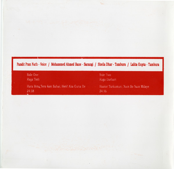 Pandit Pran Nath - Ragas Of Morning & Night | Mississippi Records (EJ-002) - 2 Pandit Pran Nath - Ragas Of Morning & Night | Mississippi Records (EJ-002) - 2