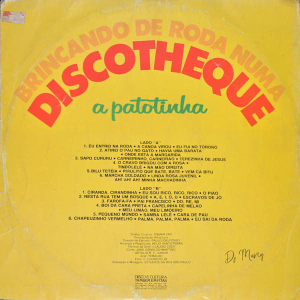 A Patotinha - Brincando De Roda Numa Discotheque | RCA Pure Gold (107.0296) - 2