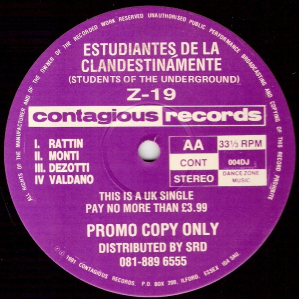 Estudiantes De La Clandestinamente (Students Of The Underground) - Z-19 | Contagious Records (CONT 004DJ) - 2 Estudiantes De La Clandestinamente (Students Of The Underground) - Z-19 | Contagious Records (CONT 004DJ) - 2