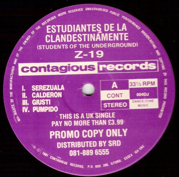 Estudiantes De La Clandestinamente (Students Of The Underground) - Z-19 | Contagious Records (CONT 004DJ) Estudiantes De La Clandestinamente (Students Of The Underground) - Z-19 | Contagious Records (CONT 004DJ)