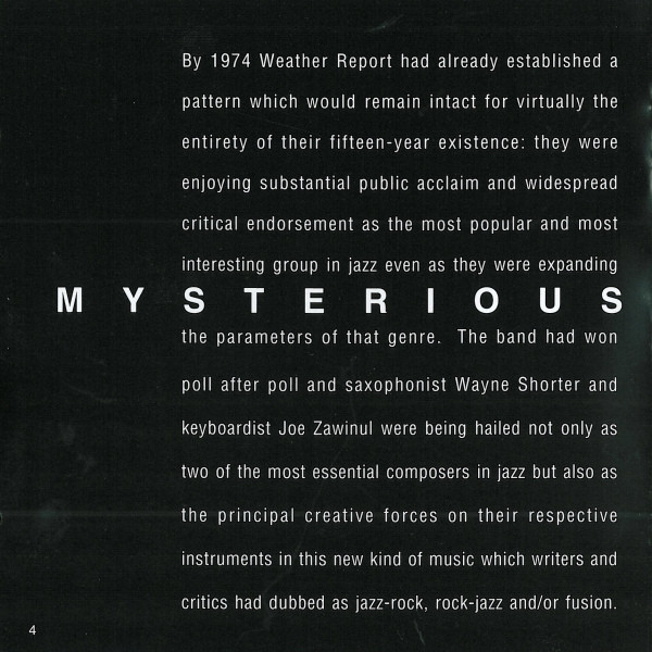 Weather Report - Mysterious Traveller | Columbia (507657 2) - 3