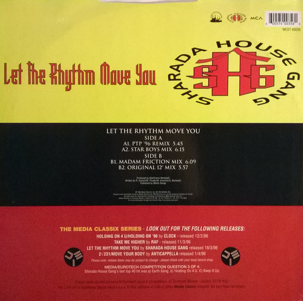 Sharada House Gang - Let The Rhythm Move You | MCA Records (MCST 40035) - 2