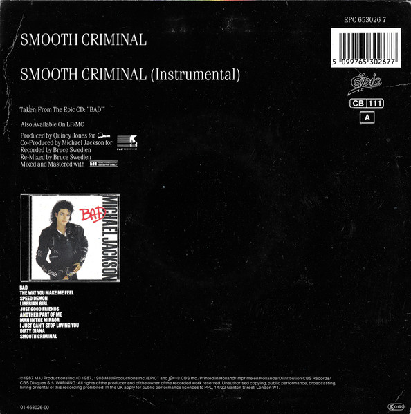 Michael Jackson - Smooth Criminal | Epic (653026 7) - 2
