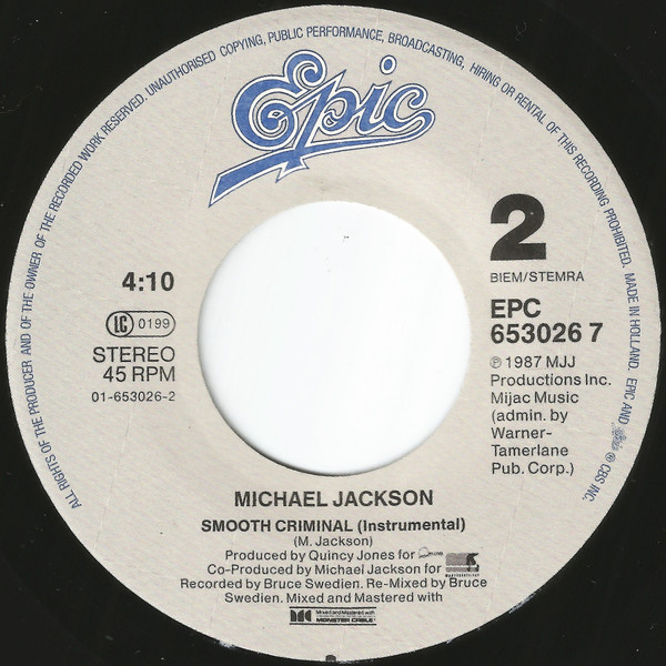 Michael Jackson - Smooth Criminal | Epic (653026 7) - 4