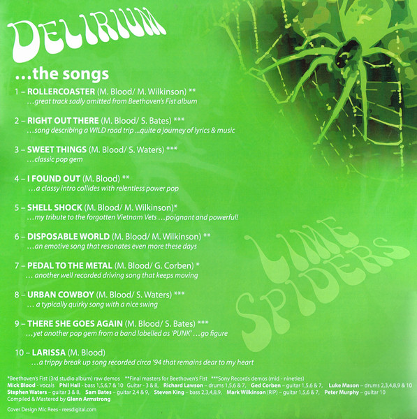 The Lime Spiders - LSD (Lime Spiders Delirium) LP | Not On Label (The Lime Spiders Self-released) (none) - 4 The Lime Spiders - LSD (Lime Spiders Delirium) LP | Not On Label (The Lime Spiders Self-released) (none) - 4