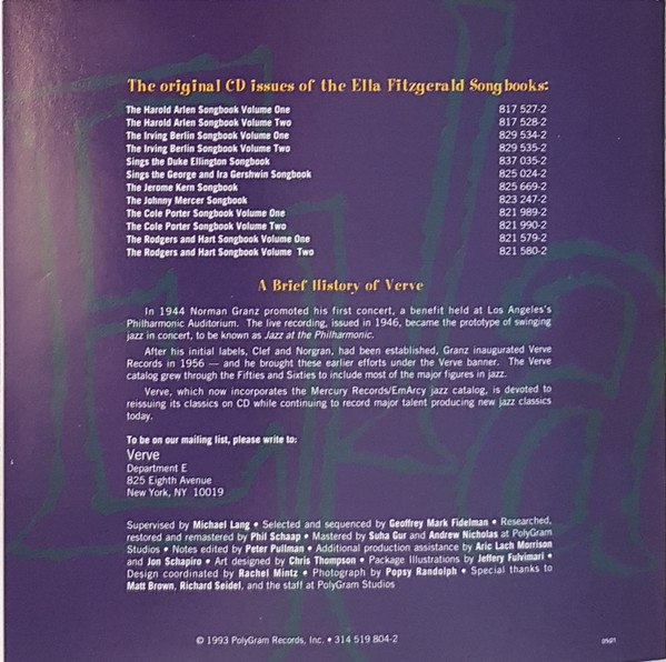 Ella Fitzgerald - The Best Of The Song Books | Verve Records (314 519 804-2) - 4