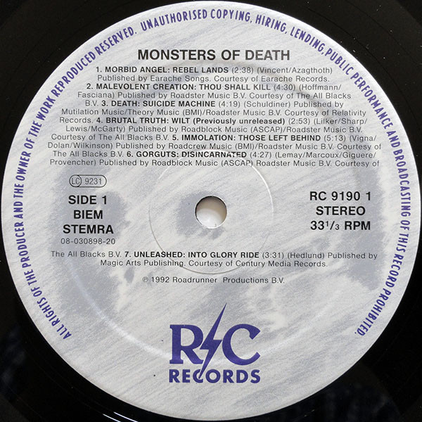 Various - Rock Hard Presents Monsters Of Death | R/C Records (RC 9190 1) - 3