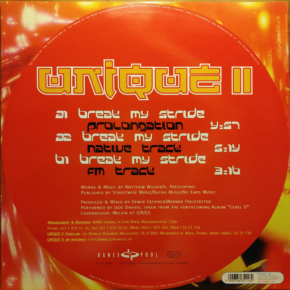 Unique II - Break My Stride | Dance Pool (DAN 663511 6) - 2
