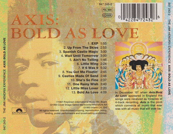 The Jimi Hendrix Experience - Axis: Bold As Love | Polydor (847 243-2) - 2 The Jimi Hendrix Experience - Axis: Bold As Love | Polydor (847 243-2) - 2
