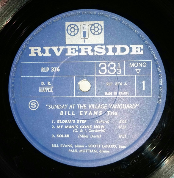 The Bill Evans Trio Featuring Scott LaFaro - Sunday At The Village Vanguard | Riverside Records (RLP 376) - 3 The Bill Evans Trio Featuring Scott LaFaro - Sunday At The Village Vanguard | Riverside Records (RLP 376) - 3