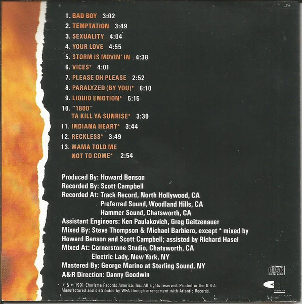 Sweet F.A. - Temptation | Charisma Records America, Inc. (91783-2) - 2