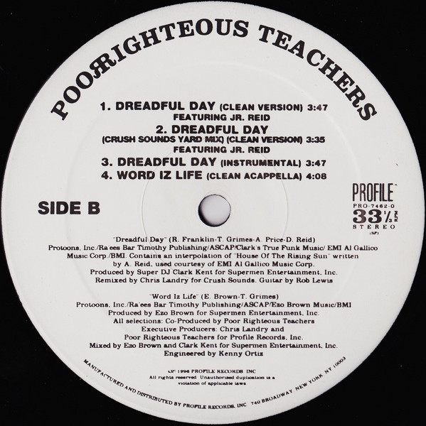Poor Righteous Teachers - Word Iz Life / Dreadful Day | Profile Records (PRO-7462-0) - 4 Poor Righteous Teachers - Word Iz Life / Dreadful Day | Profile Records (PRO-7462-0) - 4