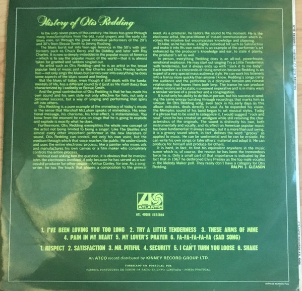 Otis Redding - History Of Otis Redding | Atlantic (ATL 40066) - 2
