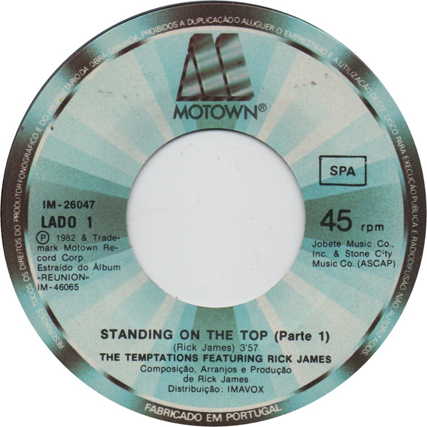 The Temptations Featuring Rick James - Standing On The Top | Motown (IM-26047)