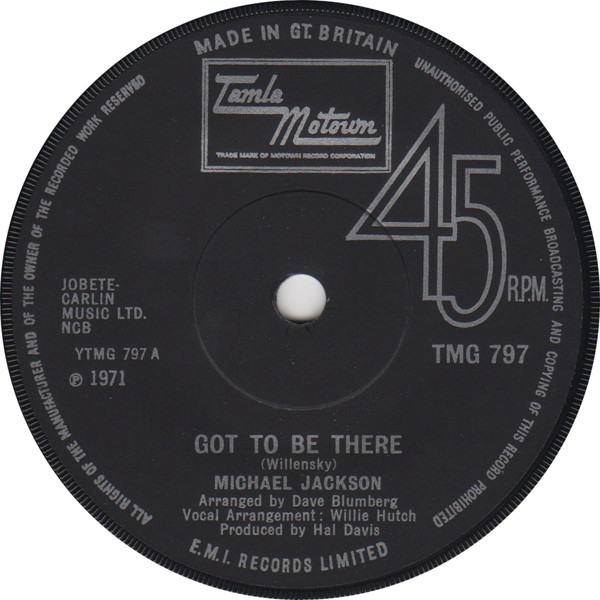 Michael Jackson - Got To Be There | Tamla Motown (TMG 797) - main