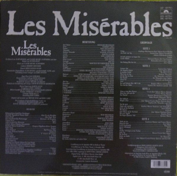 Alain Boublil , Claude-Michel Schönberg - Les Misérables (Deutsche Originalaufnahme) | Polydor (837 770-1) - 2 Alain Boublil , Claude-Michel Schönberg - Les Misérables (Deutsche Originalaufnahme) | Polydor (837 770-1) - 2