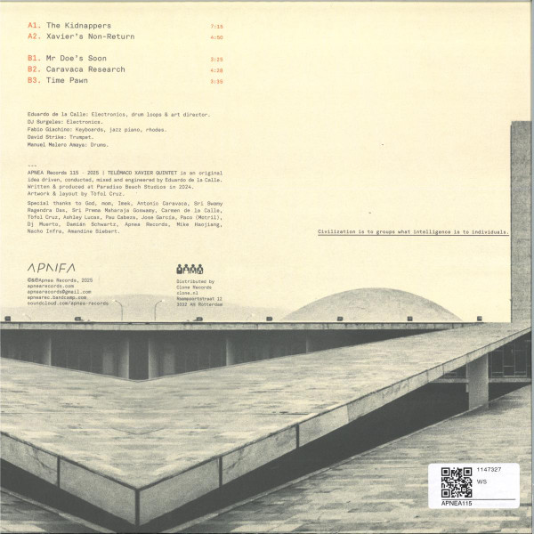 Telemaco Xavier Quintet - Time Pawn | Apnea (APNEA115) - 2 Telemaco Xavier Quintet - Time Pawn | Apnea (APNEA115) - 2