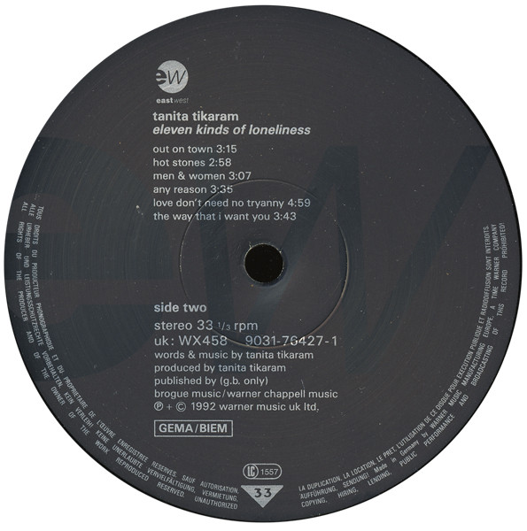 Tanita Tikaram - Eleven Kinds Of Loneliness | EastWest (9031-76427-1) - 4