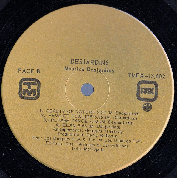 Maurice Desjardins - Desjardins [Vinyl] | Télé-Métropole (TMPX-13602) - 4