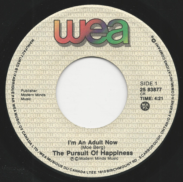 The Pursuit Of Happiness - I'm An Adult Now | WEA (25 83877) - main