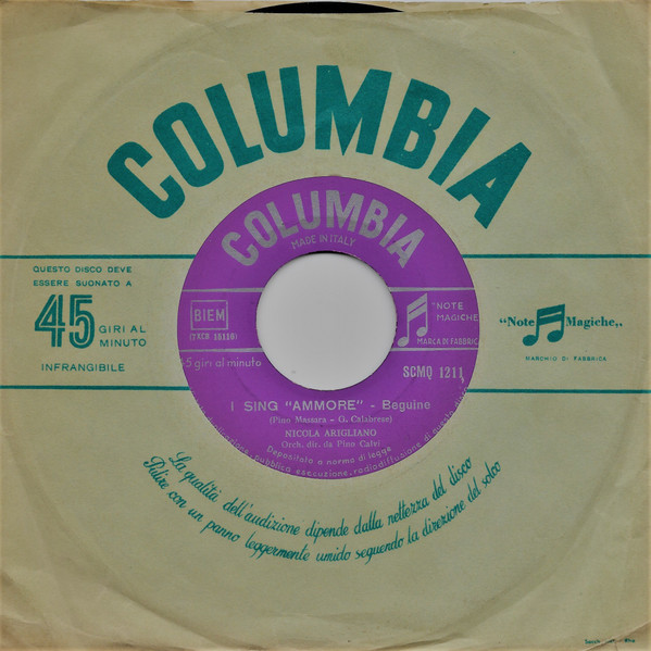 Nicola Arigliano - Amorevole / I Sing "Ammore" | Columbia (SCMQ 1211) - 3