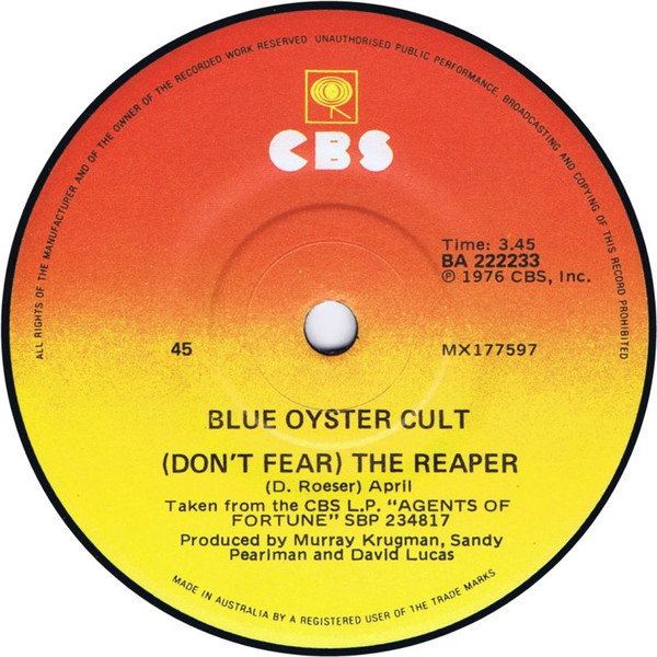 Blue Öyster Cult - (Don't Fear) The Reaper | CBS (BA 222233)