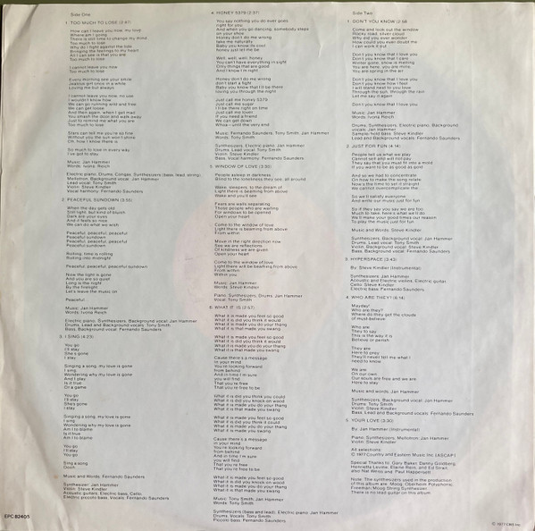 Jan Hammer Group - Melodies | Epic (EPC 82405) - 3 Jan Hammer Group - Melodies | Epic (EPC 82405) - 3