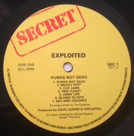 The Exploited - Punks Not Dead | Secret Records (SEC 1) - 2