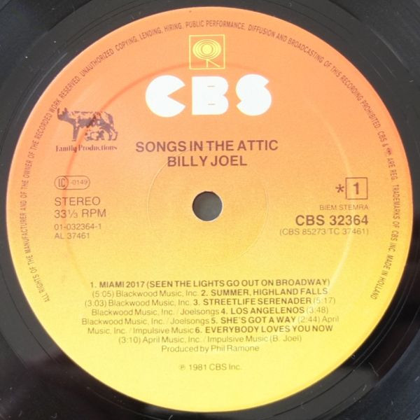 Billy Joel - Songs In The Attic | CBS (32364) - 2