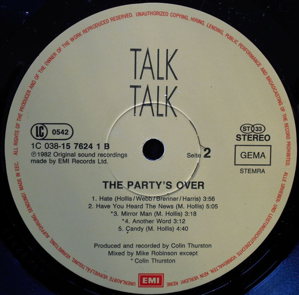 Talk Talk - The Party's Over | Fame (15 7624 1) - 4