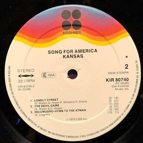 Kansas - Song For America | Kirshner (KIR 80740) - 3 Kansas - Song For America | Kirshner (KIR 80740) - 3