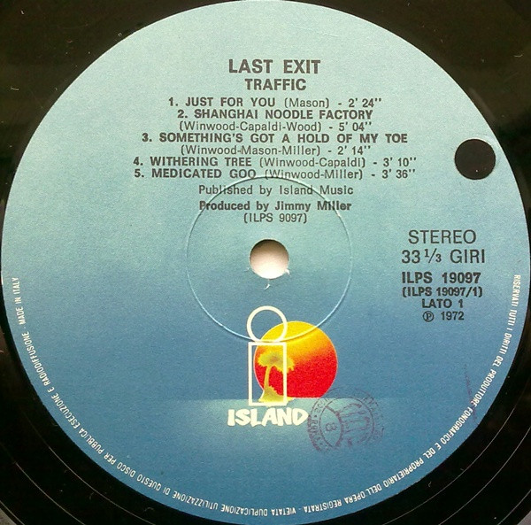 Traffic - Last Exit | Island Records (ILPS 19097) - 4 Traffic - Last Exit | Island Records (ILPS 19097) - 4