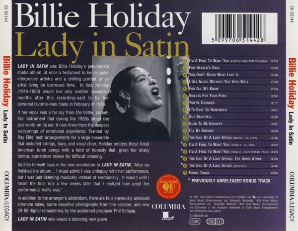 Billie Holiday / Ray Ellis And His Orchestra - Lady In Satin | Columbia (CK 65144) - 2